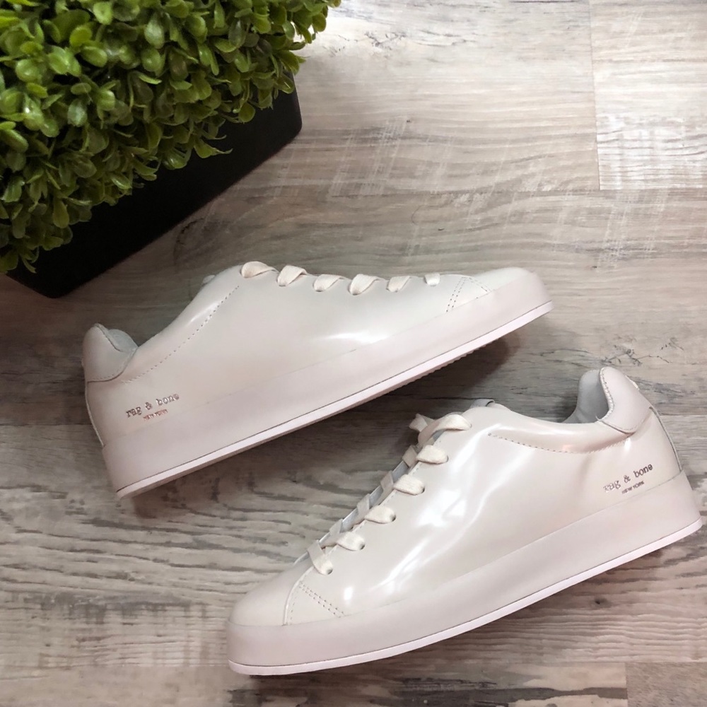 Rag & Bone Patent Polished Leather RB1 Low Sneaker - Picture 1 of 8